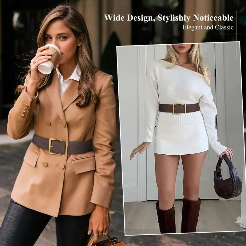 Wide Suede Waist Belt