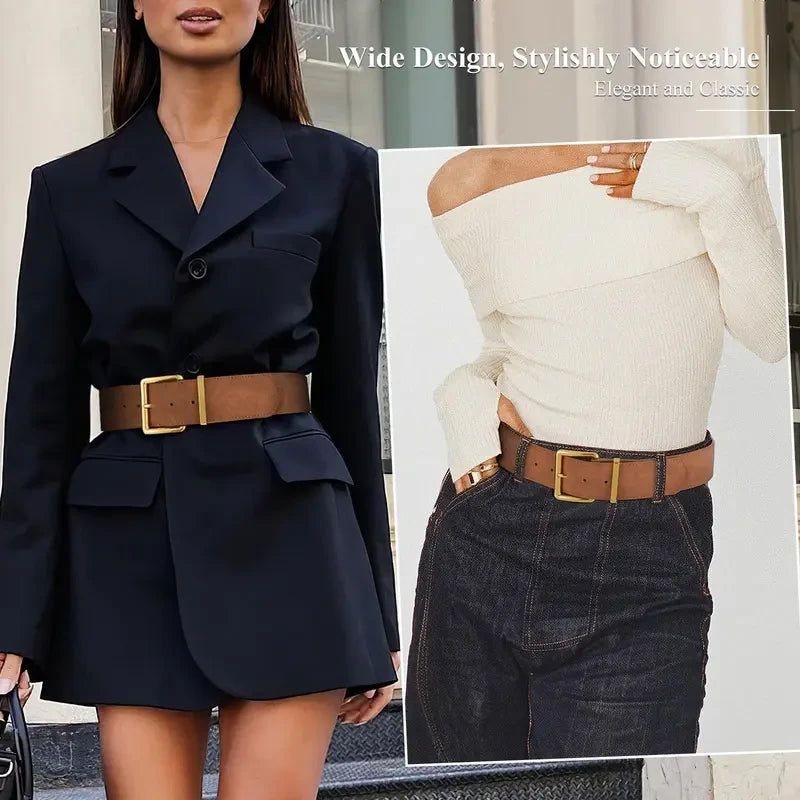 Wide Suede Waist Belt